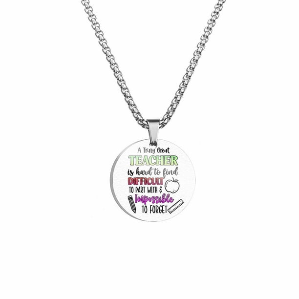 Regalos de Aprecio al Maestro Collar de Agradecimiento para el Maestro Regalos Únicos para Maestros para Navidad Día de San Valentín Jubilación Último Día de Escuela Fin de Año Escolar Primero