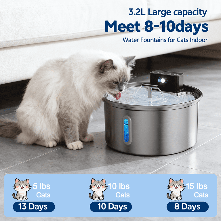 best battery operated cat water fountain Zero Cat Water Fountain with 9 Filters & 1 Extra Pump main image 1