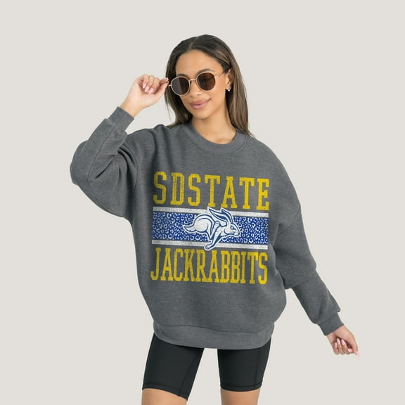 Women's Gameday Couture Charcoal South Dakota State Jackrabbits Premium Fleece Pullover Sweatshirt