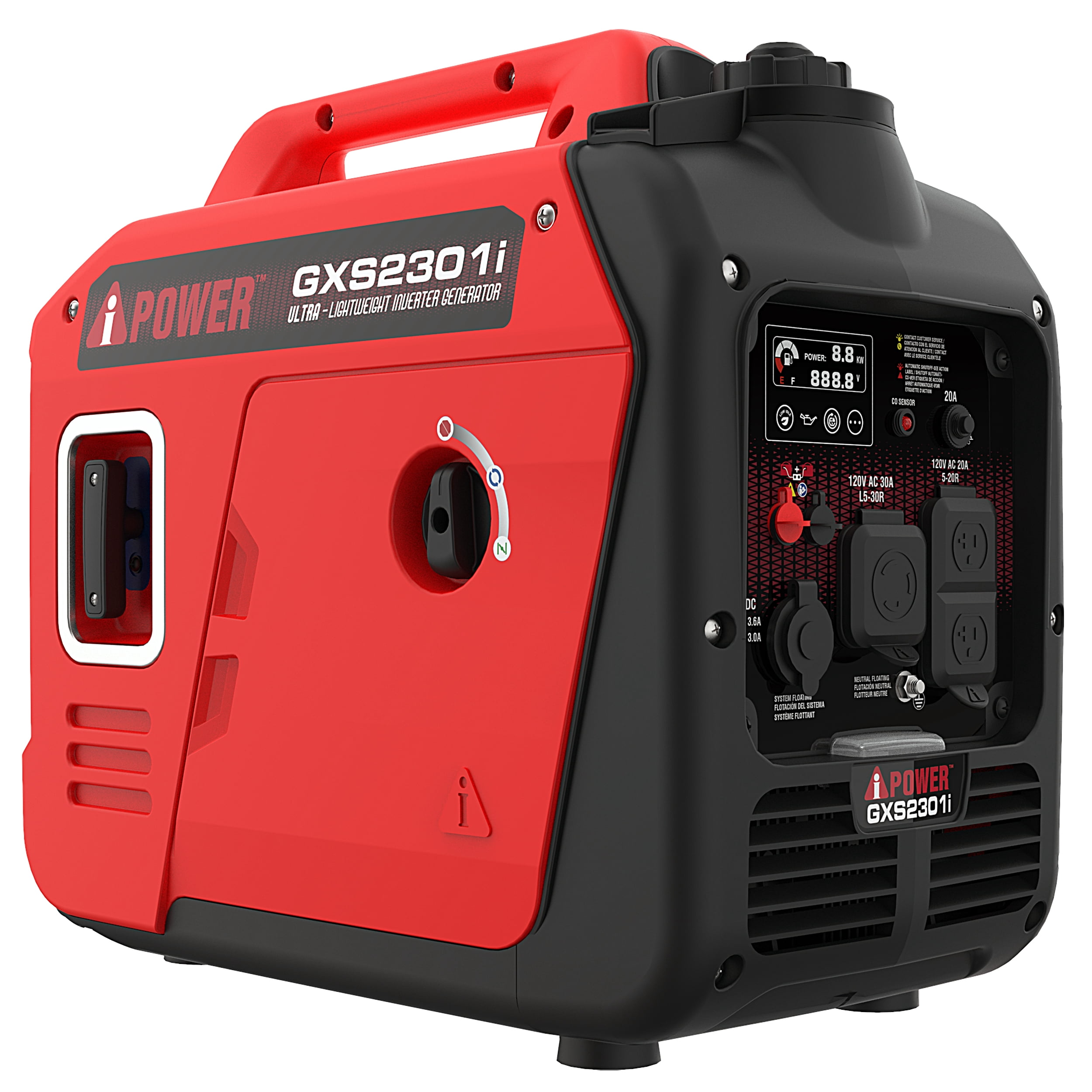 A-iPower Portable Inverter Generator, 2300W RV Ready, EPA & CARB Compliant CO Sensor