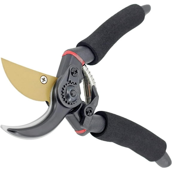 IRmm Premium Bypass Pruning Shears for your Garden - Heavy-Duty, Ultra Sharp Pruners w/Soft Cushion Grip Handle Made Grade High Carbon Steel Perfectly Cutting Through Anything in Your Yard