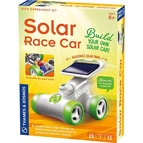 Thames &amp; Kosmos Solar Race Car STEM Experiment Kit | Build a Solar-Powered Race Car | No Batteries Required | Learn About Photovoltaic Technology &amp; Sustainability | Solar Panel Inc