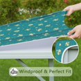 thumbnail image 6 of Teal Daisy Flower Yellow Blooms Pattern Square Fitted Tablecloth with Elastic Edge,Square Table Cover,Washable Elastic Table Cover for Home Kitchen Party Decor 36"x36", 6 of 6