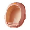 thumbnail image 2 of Cat es Indoor Cats Pet Litter Tray Cat Bedpan for Cats Below 7.5kg Pink, 2 of 8