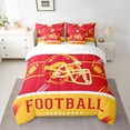 thumbnail image 3 of Erosebridal Football Helmet Print Bedding Sets Twin Size, Sports Theme Bed Sheets Set , Kansas, Orange Red, Ultra Soft 7 Pieces, 3 of 5
