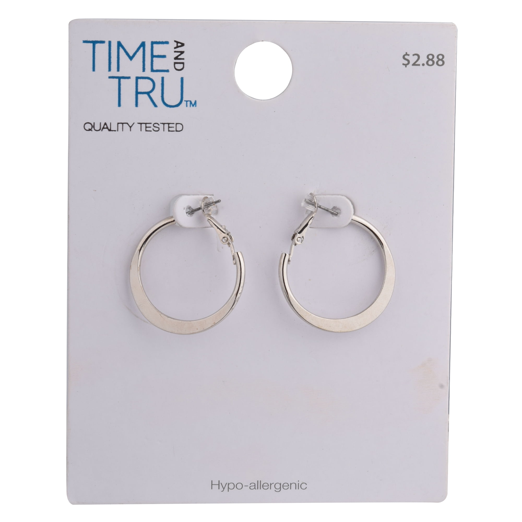 Silver Knife Edge Hoop Earring