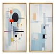thumbnail image 2 of Designart "Beige Blue Suprematism Serene composition II" Abstract Suprematism Framed Wall Art Set Of 2 - Multi-Color Abstract Framed Canvas Set For Living Room Decor, 2 of 7