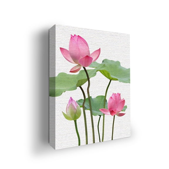 Lotus Canvas Wall Art by DreamController- 12x16 inches Floral Wall Decor | HD Printed & Wooden framed wall art | Modern Wall Decor for Bedroom, Living Room, Office, Kids Room | Made in USA