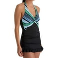 thumbnail image 2 of Women's Jantzen 7123 Geo Graphic Halter One Piece Swim Dress (Cool 10), 2 of 2