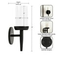 thumbnail image 6 of Kate and Laurel Shae Transitional Wooden Wall Sconce, 5 x 5 x 13, Black, Modern Candle Holder with Removable Glass Cylinder for Flameless Pillar Candles in Bedroom or Entryway, 6 of 10