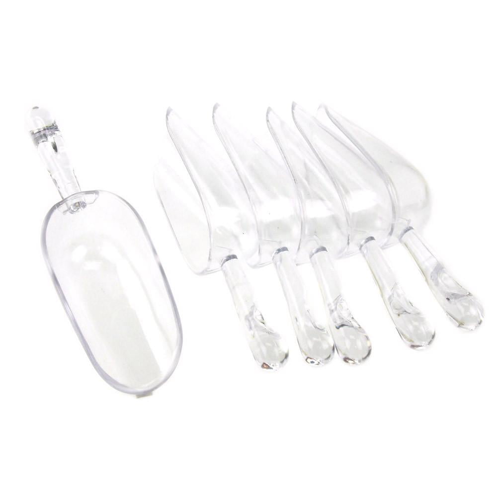 Clear Acrylic Plastic Candy Scoops Wedding Buffet Party Kitchen 5.5 & 6.5" Scoop 