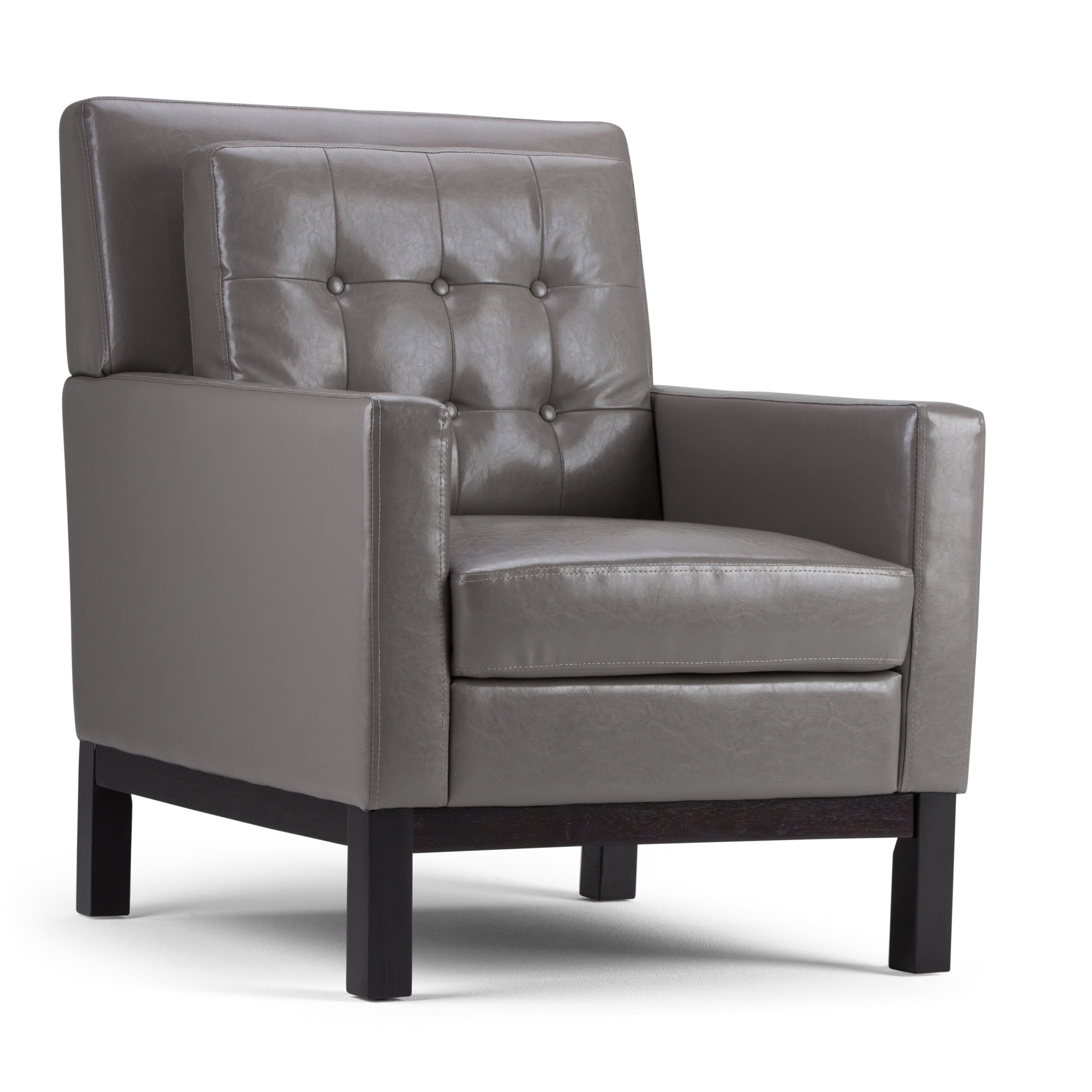 Brooklyn + Max Darby 28 inch Wide Contemporary Club Chair in Taupe Bonded Leather - Walmart.com