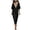 Black#women's color block linen kaftan dresses, variant on Women Long Linen Summer Dress Casual Loose Kaftan Dresses Color Block Collared Beach Vacation Cover Up Lounge Maxi Dress Khaki,S