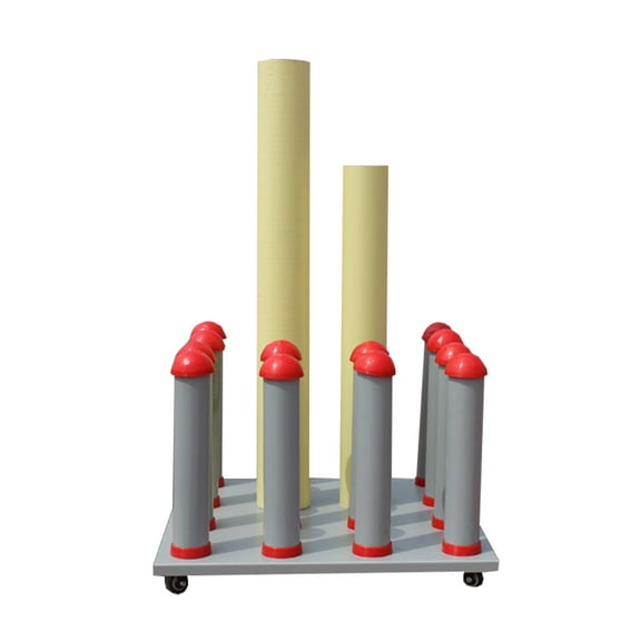 16 Poles Roll Material Storage Mobile Cart Vinyl Roll Storage Rack Holder Pole Diameter 3 Inch
