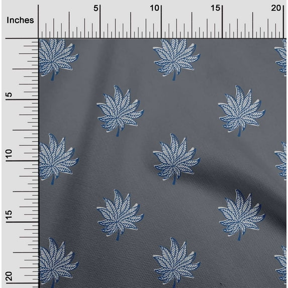 oneOone Organic Cotton Voile Fabric Leaves Block Fabric Prints By Yard 42 Inch Wide