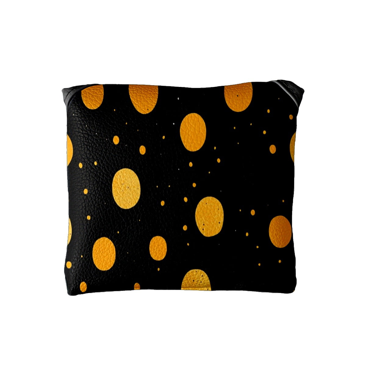 Golf Mallet Putter Cover Premium Leather Waterproof Golf Putter Head Cover with Magnetic Closure Yellow Polka Dots