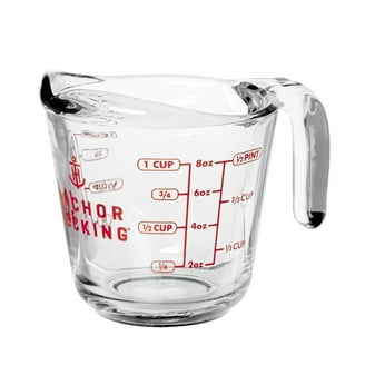 Pyrex 2-Cup Measuring Cup, Clear Glass, Red Graphics, Durable
