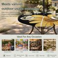 thumbnail image 6 of Round Outdoor Tablecloth with Umbrella Hole and Zipper, Yellow Daisy Rustic Tablecloth with Elastic Waterproof, Black Pastoral Flowers Honeybees Patio Table Covers for 36" - 44" Picnic Pool Tables, 6 of 9