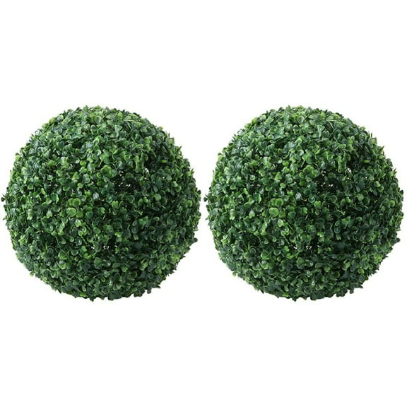 Gyuzh 2PCS Artificial Plant Topiary Ball Faux Milan Boxwood Decorative Balls for Backyard, Balcony,Garden, Wedding and Home Décor (5.12inch,without Hemp Rope)