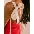 thumbnail image 6 of Yunliwuli Women's Shirred Crop Tank Tops Slim Frill Trim Sweetheart Neck Tie-Up Backless Sleeveless Shirt for Summer, 6 of 8