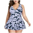 thumbnail image 1 of asdoklhq Plus Size Swimsuit for Women,Print Swimsuit Dress Set Two Piece Suit, 1 of 1