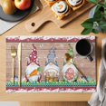 thumbnail image 2 of Gnomes Easter Placemats Set of 6, Eggs Tulips Spring Floral Retro Art Wooden Placemats for Dining Table, Place Mats for Kitchen Tabletop, Waterproof Wipeable Dining Table Mats Set, 2 of 9