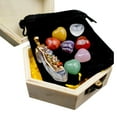 thumbnail image 2 of Guozer Natural Crystal Agate Stone Crystal Stone Gift Box - 8 * Crystal Stone with Wooden Box, 2 of 9