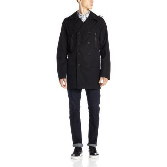 DKNY Jeans Men's Unlined Trench Coat, Black, XX-Large