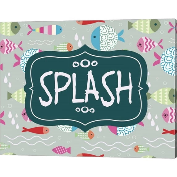 Metaverse Color Me Happy 'Splish and Splash Fish Pattern Green Part II' Canvas Art