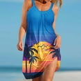 thumbnail image 2 of Womens Sundresses for Summer Casual, Women's Fashion Sexy Vintage Round Neck Sleeveless Printing Party Dresses Sleeveless Swing Dress Beach Swimsuit Cover Ups with Pockets 5 Dollars, 2 of 4