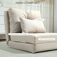 thumbnail image 5 of HOMCOM Convertible Chair, Floor Lazy Sofa with Adjustable Backrest, Beige, 5 of 8