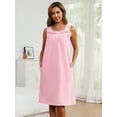 thumbnail image 2 of FEREMO Sleeveless Nightgowns for Women 100%Cotton V Neck Sleepwear, 2 of 5