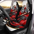 thumbnail image 2 of FMSHPON Set of 2 Car Seat Covers Speeding Racing Car Checkered Flag & Racetrack Universal Auto Front Seats Protector Fits for Car,SUV Sedan,Truck, 2 of 5