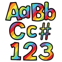 Carson Dellosa 4in Rainbow Stripe Combo Pack Bulletin Board Letters (219 pieces)
