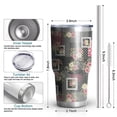 thumbnail image 3 of 30oz Pioneer Flower Floral Print Pattern Tumbler, Double Wall Vacuum Insulated Cup, BPA-Free Leak Proof Lid & Reusable Straws, Hot 12h, Cold 34h, 3 of 6