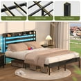 thumbnail image 5 of Yoobure Queen Bed Frame with USB Port&LED ,Standard Queen Size Bed Frame with Headboard,Black, 5 of 9
