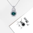 thumbnail image 4 of Everly Women's Created White Sapphire and Created Emerald Teardrop Halo Pendant with Chain, 4 of 9