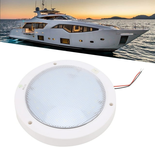 LED Panel Light With Switch Solar Energy System Bright 300lm Marine Lighting for RV Boat Ship Kitchen Cabinet 12V ABS Round Downlight