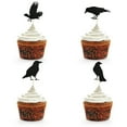 thumbnail image 4 of Less Than 5 Event & Party 12PCS Halloween Crow Cake Insert Holiday Party Birthday Decoration Card Insert Toothpick Insert, 4 of 5