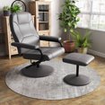 thumbnail image 2 of Costway Fauteuil Inclinable avec Ottoman Dossier Réglable Siège Rembourré Repose-Pieds pour Chambre Gris, 2 of 10