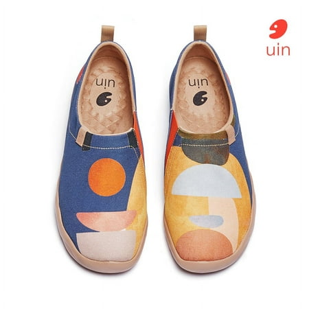 

UIN Men s Casual Walking Travel Shoes Slip On Canvas Loafers Lightweight Comfort Air Painted Fashion Sneaker Splatter Graffiti