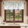 thumbnail image 6 of Eucalyptus Leaves Curtain Valances for Windows, Kitchen Valance Window Treatments Panel 2 Pack, Summer Botanical Green Watercolor Rod Pocket Short Curtains for Bathroom Bedroom 54 x 18 Inch, 6 of 8