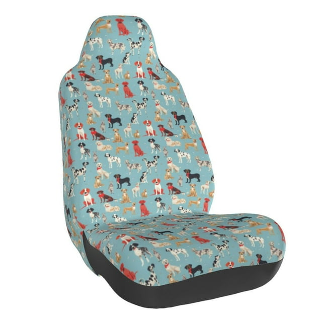Lsque Animal Dog Pattern Car Seat Covers for Front Seats , Waterproof Seat Covers for Cars, Sporty Front Seat Covers,Car Seat Cover Protector Front Seats