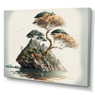 Free Shipping! Designart Japanese Landscape Watercolor Canvas Art