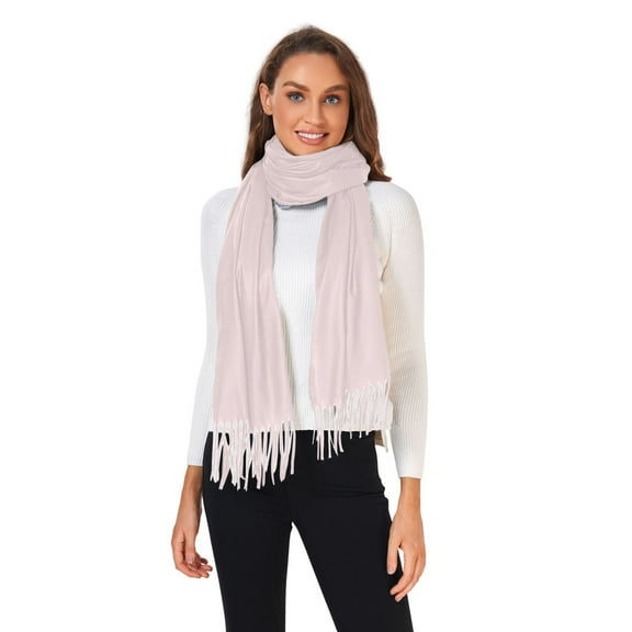 Winter Scarves for Women Light Pink Fashion Pashmina Shawl Wraps Long Blanket Scarf for Fall Spring