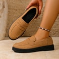 thumbnail image 6 of Wensltd Loafers for Women Round Toe Chunky Heel Thick Sole Autumn Winter Comfortable Dressy Work Shoes, 6 of 9