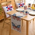thumbnail image 3 of Table Runner Dresser Scarves 60 Inch Long,Independence Day USA Flag Butterfly Linen Dining Table Runners Retro Rural Flower on Flax Tabletop Scarf for Wedding Holiday Party Kitchen, 3 of 7