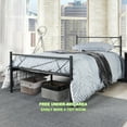 thumbnail image 6 of Geniqua Twin Size Bed Frame Steel Black Foundation Classic Headboard Footboard Foundation Tool Free No Box Spring Needed, 6 of 7