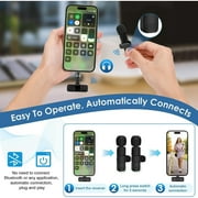Wireless Lavalier Microphone for iPhone iPad and Android Phone, Lapel Mic Plug and Play Wireless Mic Noise Reduction Mini Microphone for Video Recording Interview Podcast Vlog YouTube Tiktok