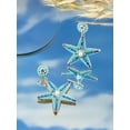 thumbnail image 2 of Handmade Beaded Blue Starfish Drop Earrings for Women Bohemian Seed Bead Ocean Animal Earrings Summer Holiday Jewelry, 2 of 6